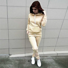 Load image into Gallery viewer, Women Hoodies Pant Clothing Set Casual 2 Piece Set Warm Clothes Solid Tracksuit Women Set Top Pants Ladies Suit