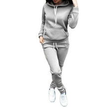 Load image into Gallery viewer, Women Hoodies Pant Clothing Set Casual 2 Piece Set Warm Clothes Solid Tracksuit Women Set Top Pants Ladies Suit