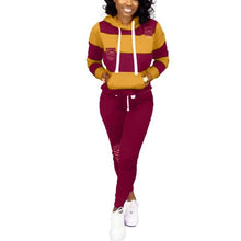 Load image into Gallery viewer, RAISEVERN New Pink Letter Print Tracksuit Women Casual Outfits 2 Two Piece Set Full Pants Suits Plus Size Clothing Autumn
