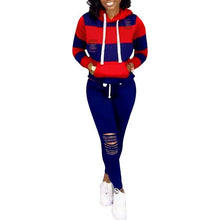 Load image into Gallery viewer, RAISEVERN New Pink Letter Print Tracksuit Women Casual Outfits 2 Two Piece Set Full Pants Suits Plus Size Clothing Autumn