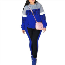 Load image into Gallery viewer, RAISEVERN New Pink Letter Print Tracksuit Women Casual Outfits 2 Two Piece Set Full Pants Suits Plus Size Clothing Autumn