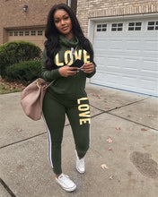 Load image into Gallery viewer, RAISEVERN New Pink Letter Print Tracksuit Women Casual Outfits 2 Two Piece Set Full Pants Suits Plus Size Clothing Autumn