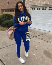 Load image into Gallery viewer, RAISEVERN New Pink Letter Print Tracksuit Women Casual Outfits 2 Two Piece Set Full Pants Suits Plus Size Clothing Autumn