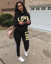 Load image into Gallery viewer, RAISEVERN New Pink Letter Print Tracksuit Women Casual Outfits 2 Two Piece Set Full Pants Suits Plus Size Clothing Autumn