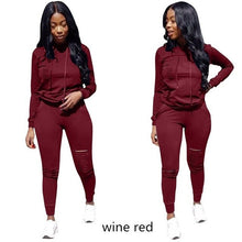 Load image into Gallery viewer, RAISEVERN New Pink Letter Print Tracksuit Women Casual Outfits 2 Two Piece Set Full Pants Suits Plus Size Clothing Autumn