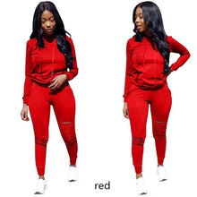 Load image into Gallery viewer, RAISEVERN New Pink Letter Print Tracksuit Women Casual Outfits 2 Two Piece Set Full Pants Suits Plus Size Clothing Autumn